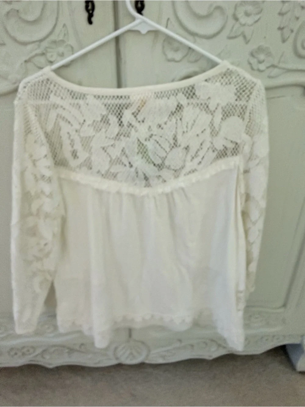 NWT -Anthropologie Meadow Rue Cream Crochet Lace Top